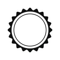 A black and white icon of a bottle cap vector