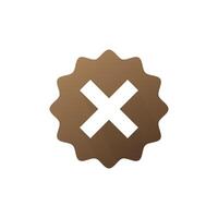 A brown icon with an x on it vector
