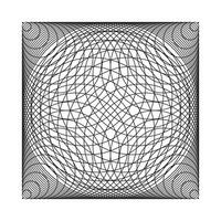 A black and white drawing of a sphere vector