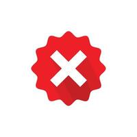 A red stamp with an x on it vector