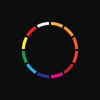 A circle with a rainbow color scheme on it vector