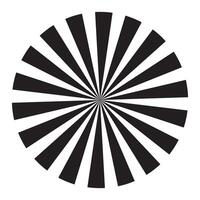 A black and white image of a sunburst vector