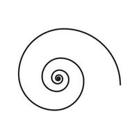 A spiral is drawn in black on a white background vector