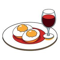 A pizza of bacon in a picnic during a day of walking on the mountain.. generative IA vector