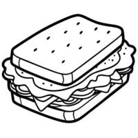 Ham and cheese sandwich isolated on transparent background Remove . Clipping Path vector