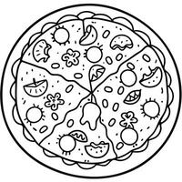 Im full made of toping on a pizza. image. no background vector