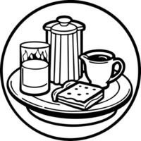 Classic english breakfast with tea and milk in a charming rustic wooden style setting vector