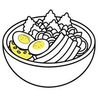 Cobb Salad - Cobb salad with rows of bacon. egg. avocado. and blue cheese. vector