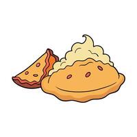 Delicious Cheese Pierogi with Mashed Potatoes and Crispy Bacon vector