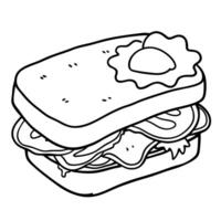 Ciabatta sandwich with poached egg and bacon. Copy space image. Place for adding text vector