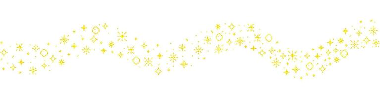 Pixel star retro 8 bit sparkle wavy border seamless frame. Shiny game pixel art effect set. Firework burst, space decoration. 90s aesthetics, y2k vector