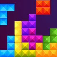 Colorful blocks or bricks mosaic elements for match 3, casual, puzzle mobile game design. assets for games. Background vector