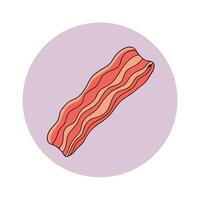 Bacon cooked on a isolated pastel background Copy space vector