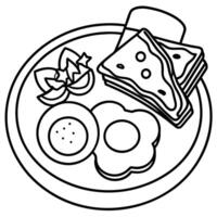 Delicious Breakfast with Fried Egg. Toast. Bacon and Cherry Tomatoes vector