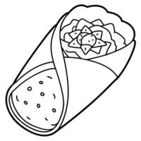 A breakfast burrito with scrambled eggs cheese and salsa vector