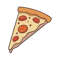 Big pizza with bacon isolated on transparent background vector