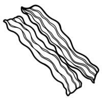 A photo real image on white of of strips of crispy bacon vector