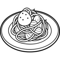 Delicious Plate of Spaghetti Carbonara with Egg Isolated on a Transparent Background vector