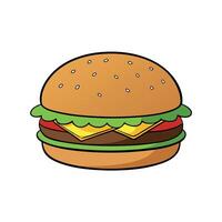 Appetizing burger on a white transparent background. vector