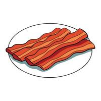 Fresh bacon strips as a rustic appetizer meal on a table with copy space background vector
