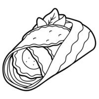 Bacon egg wrap. isolated object. transparent background vector