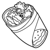 Breakfast Burrito with Scrambled Egg and Bacon Isolated on a Transparent Background vector