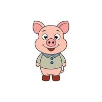 Little piggy on a white background. An object generated using artificial intelligence vector