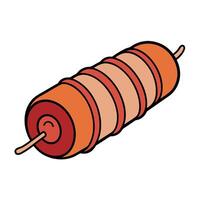 Bacon wrapped pork tenderloin served with a tangy glaze vector