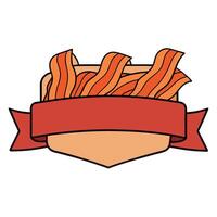 Crunchy fried bacon strips background full frame banner vector