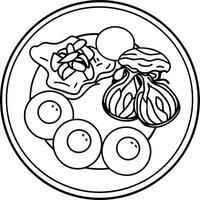 A plate of food with eggs. bacon. mushrooms and tomatoes vector