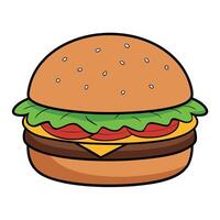 Flavorful Angus Beef Hamburger On Transparent Background vector