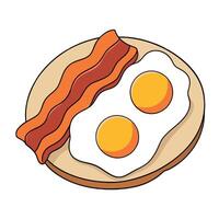 Fried Eggs and Bacon Isolated on a Transparent Background vector