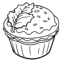 A tasty breakfast choice - an egg and vegetable muffin loaded with cheese and spinach vector