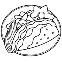 Delicious Breakfast Tacos with Scrambled Eggs. Bacon. and Potatoes vector