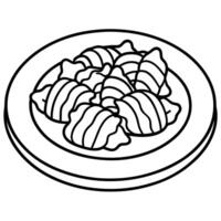 Delicious Plate of Bacon Wrapped Scallops Isolated on. Transparent Background vector