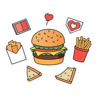An hyper-realistic illustration of an enormous hambu Burger Fries Photos. 36.jpg vector