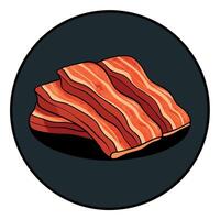 Crispy bacon slices on a wooden surface against a dark background create with ai vector