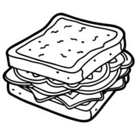 Bacon. cheese and brie sandwich on toasted sourdough bread. Savory and indulgent vector