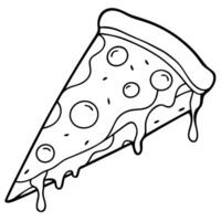 A slice of pizza with melted cheese and pepperoni. isolated on a white background. vector