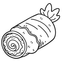 A chicken fillet rolled with prosciutto and sage. cooked to a perfect golden brown vector