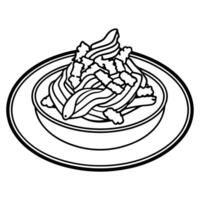 Loaded Fries with cheese bacon and sour cream isolated on transparent background. vector