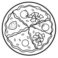 Breakfast Pizza with Scrambled Eggs and Bacon Isolated on a Transparent Background vector