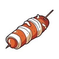 Bacon-wrapped jalapeno poppers stuffed with cream cheese and grilled to perfection vector