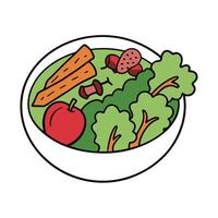 Autumn salad featuring apple cranberry bacon and broccoli With copyspace for text vector