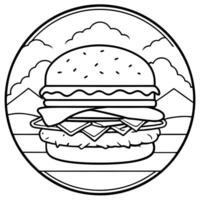 Cheeseburger with beef. lettuce. tomato. cheese. with beautiful background vector