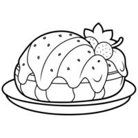 Glazed Thanksgiving ham. adorned with syrup and cloves vector