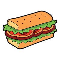 Delicious Sandwich with Crisp Bacon. Fresh Lettuce. and Tomato on Rustic Bread vector