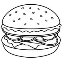 Hamburger on a white background vector