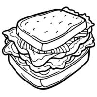 Close-up of a classic bacon. lettuce. and tomato sandwich on toasted bread vector