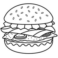 Bacon Cheeseburger With Fresh Tomatoes and Crispy Bacon vector